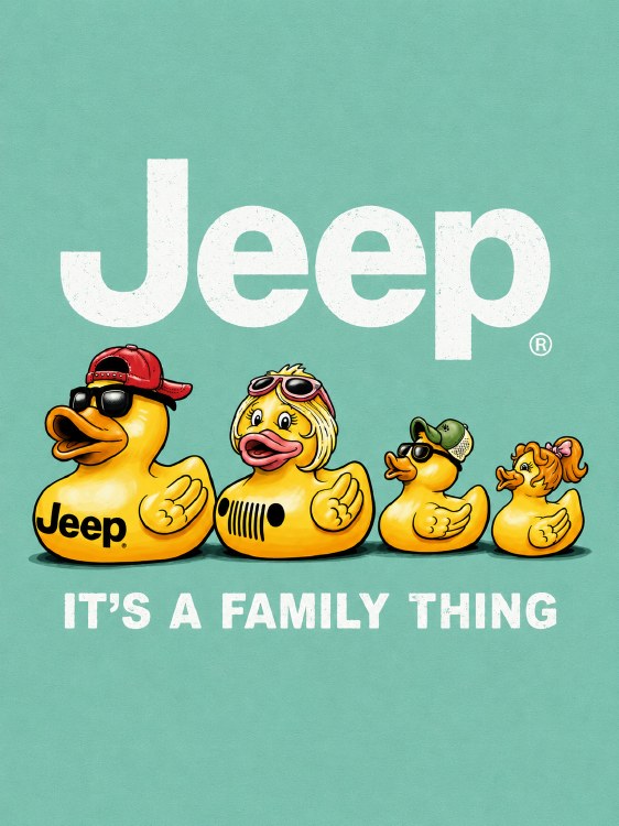 Jeep Duck Family - Seafoam