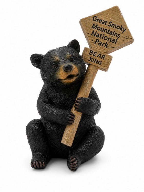 Bear with Crossing Sign