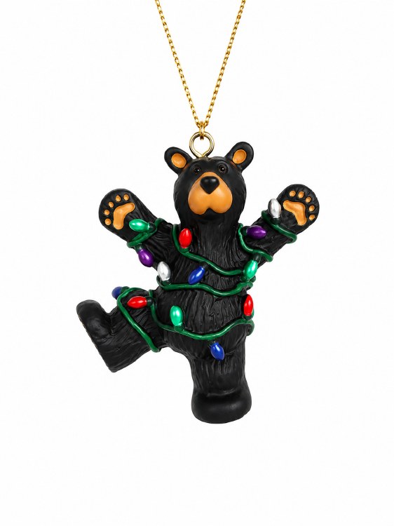 Bearfoots Hap Wrapped in Lights Ornament