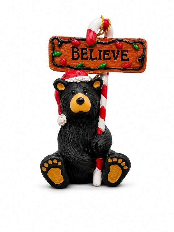 Bearfoots Believe Bear Ornament