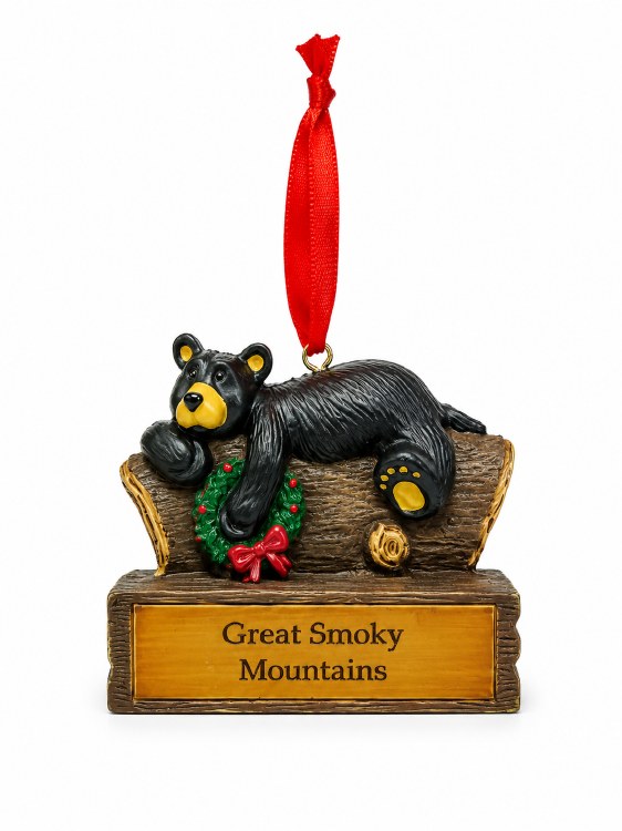Bearfoots Lazy Bear with Wreath Ornament