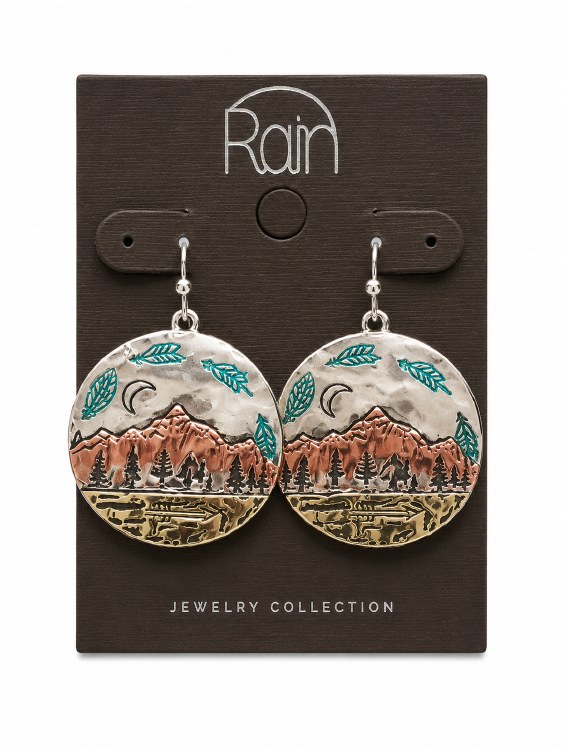 Earrings - Moonrise Over Mountains