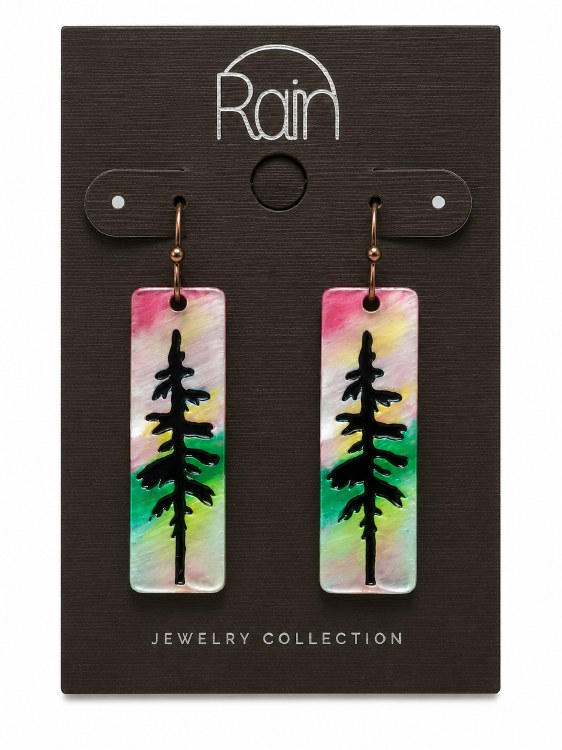 Earrings - Twilight Tree Painted