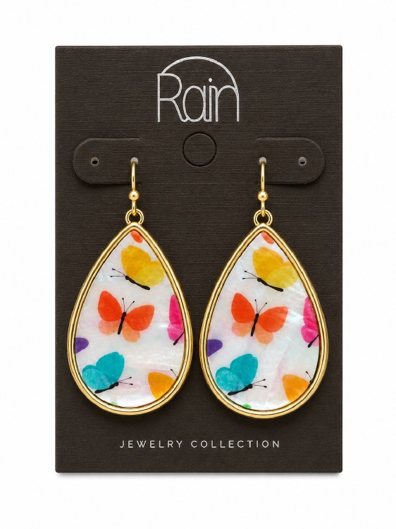 Earrings - White Shell Butterflies