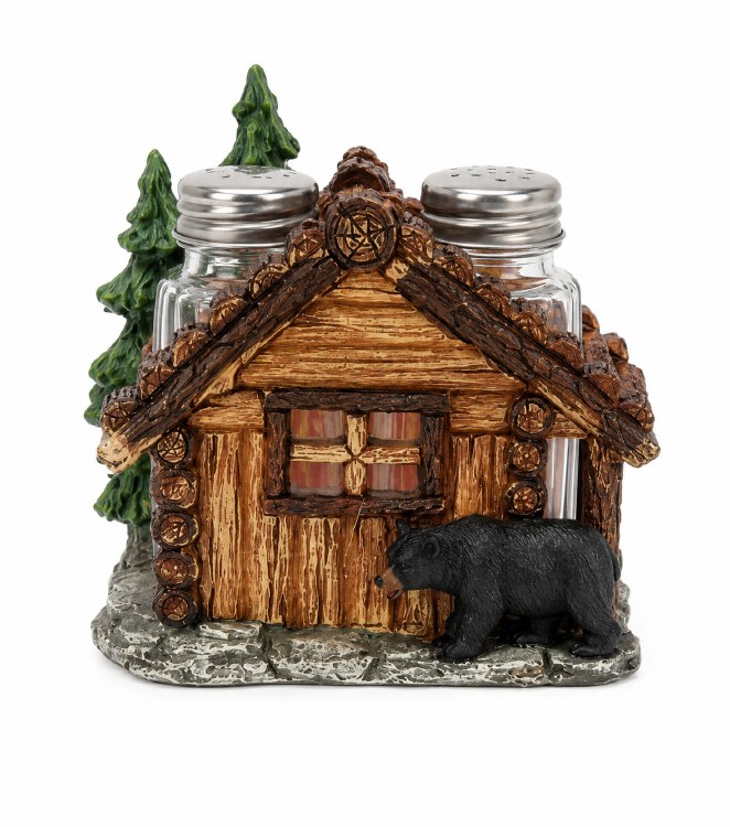 Salt & Pepper Shaker - Bear with Cabin