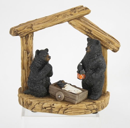 Bear Nativity Wood Look
