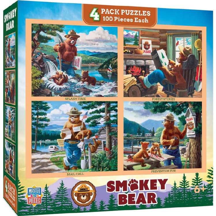 Smokey Bear 4 Pack - 100 Pieces Each Puzzles