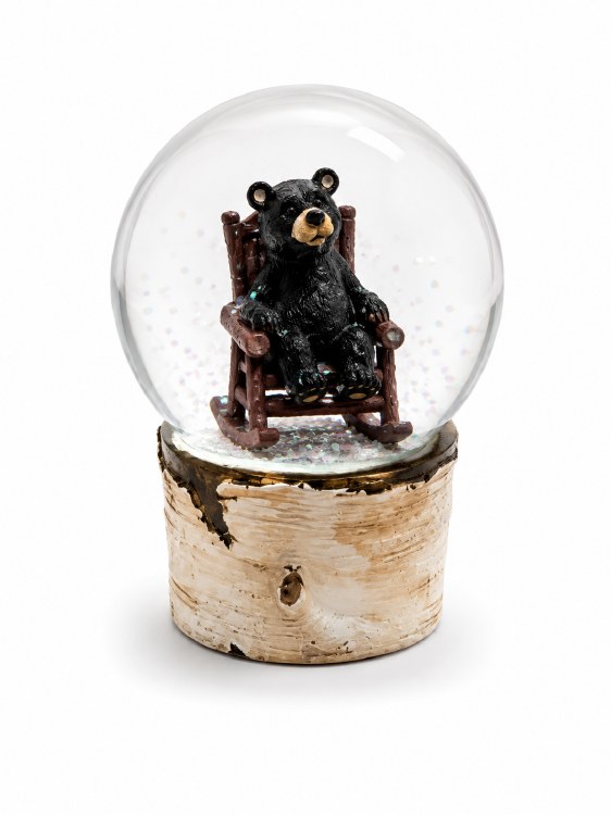 Snowglobe Willie Bear on Chair