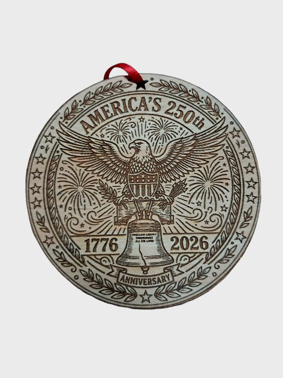 Wooden Ornament - 250th Series Eagle