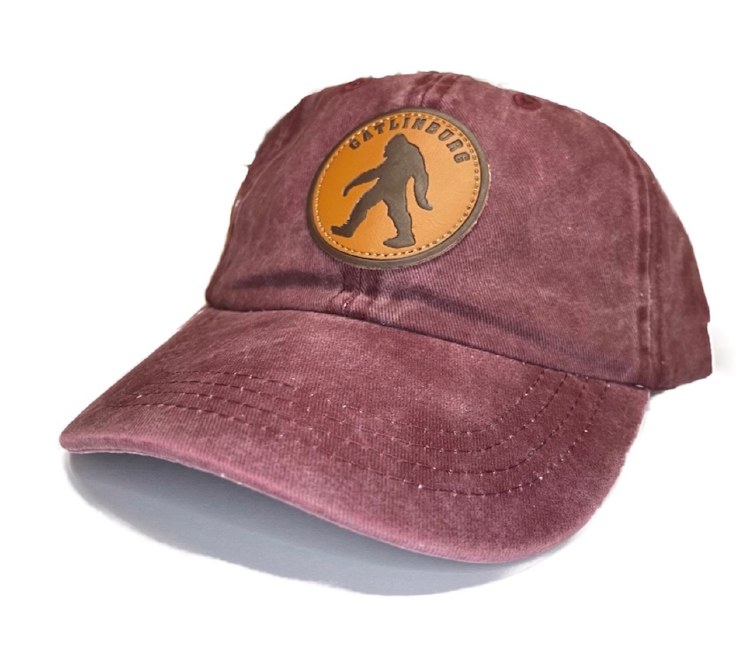 Leather Patch Bigfoot Hat- Maroon Wash
