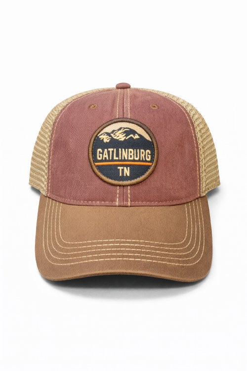 Trucker Cap - Gatlinburg Patch - Brown Java
