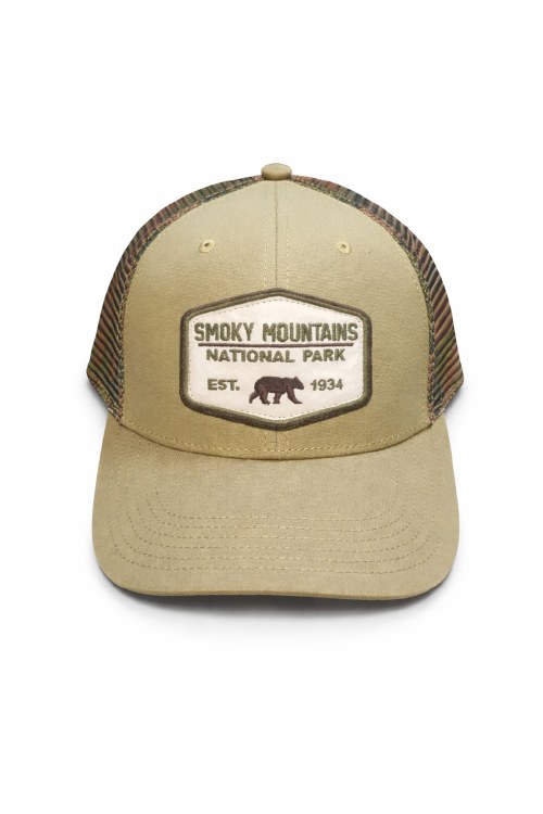 Khaki Sage Camo Mesh -Bear Patch