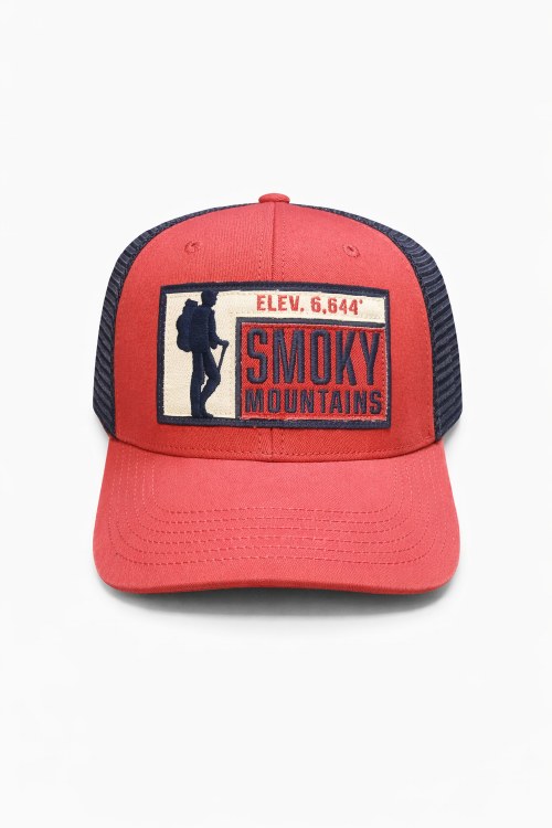 Trucker Cap - Smoky Mtn Hiker - Red Patch