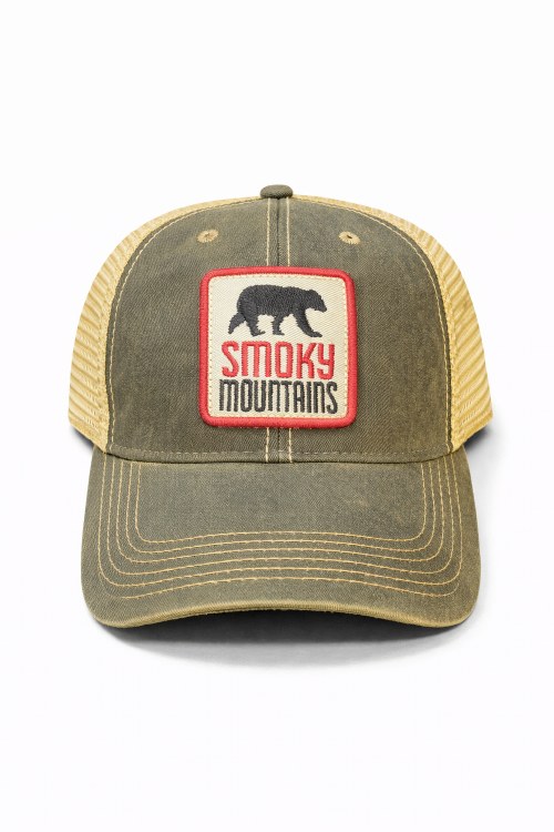 Black Old Favorite Trucker Hat Bear Box - Smoky Mountains