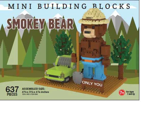 Mini Building Blocks Smokey Bear with Car
