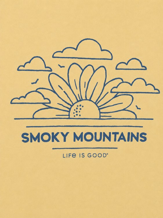 Women's Life is Good Smoky Mountains Name Drop - Sandy Yellow
