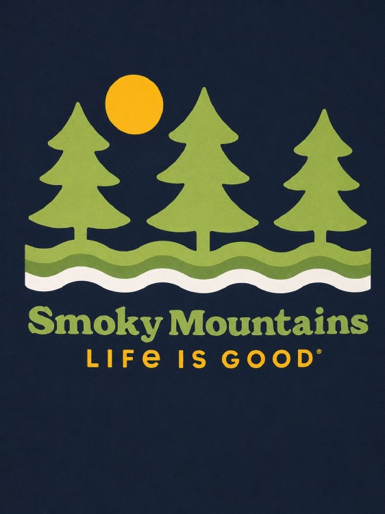 Men's Life is Good Smoky Mountain Name Drop - Darkest Blue