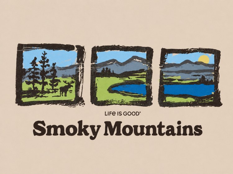 Men's Life is Good Smoky Mountains Name Drop - Birch White