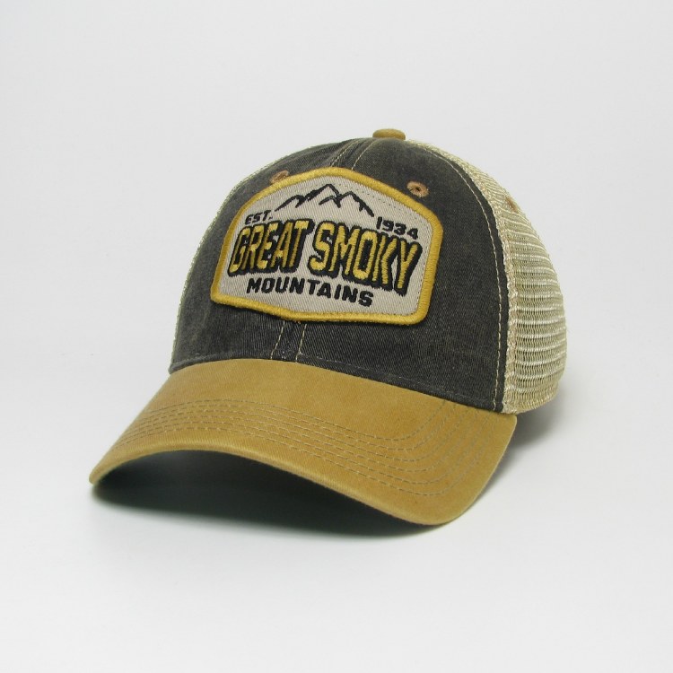 Great Smoky Mountains Patch Yellow Trucker Hat
