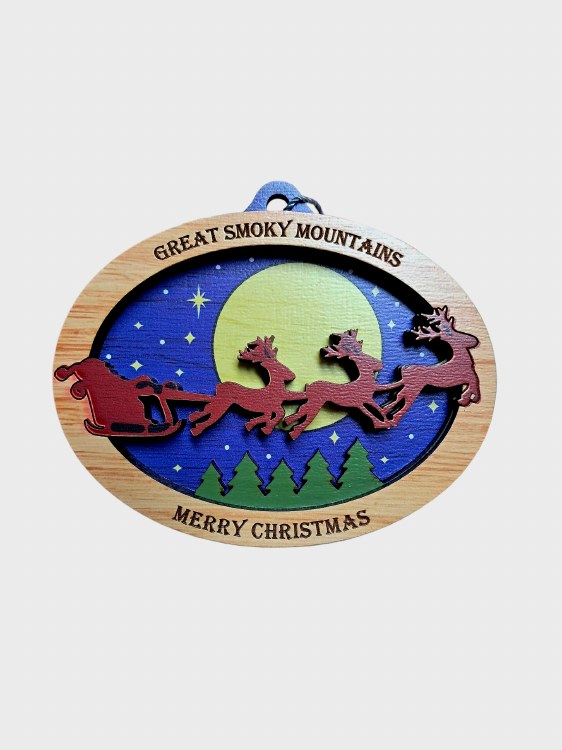 Tim Weberding Ornament- Santa and Reindeer