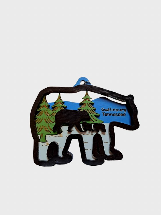 Tim Weberding Ornament- Bears in Bear Scene