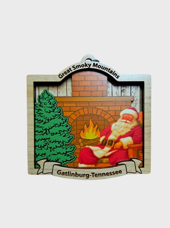 Tim Weberding Ornament- Santa Fireplace