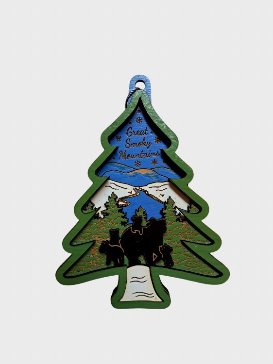 Tim Weberding Ornament- Pine Tree Bears