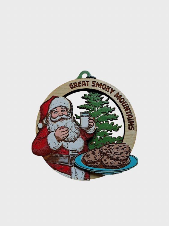 Tim Weberding Ornament- Santa with Cookies and Milk