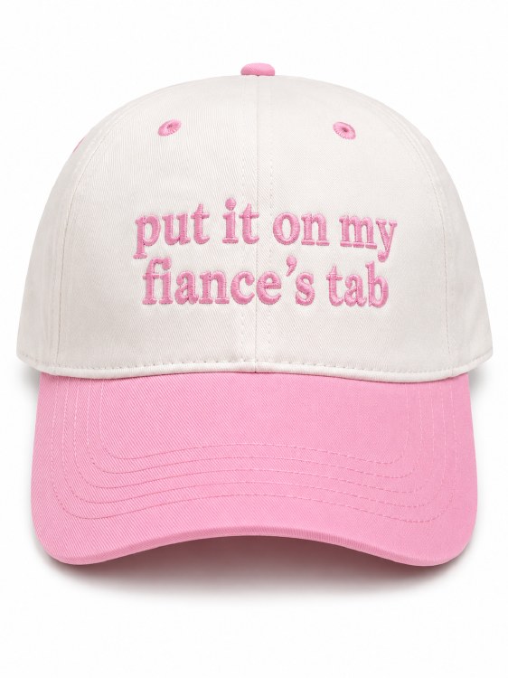 Put it on My Fiance's Tab - Tan and Pink