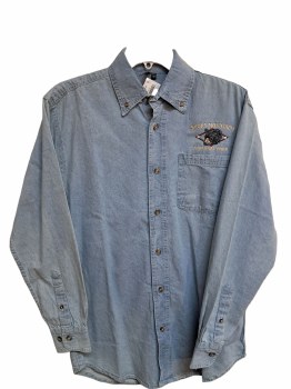 LS Button Down Diamond Black Bear - S