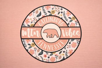Floral Circle Bear - Peachy