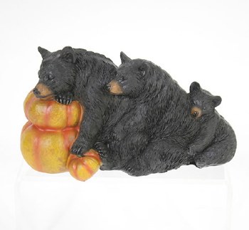 Bear Family with Pumpkins