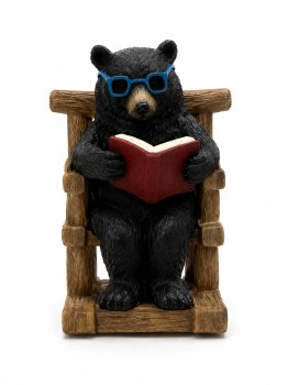 Bear with Cub in Rocking Chair Reading