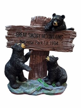 Figurine Three Bears with GSMNP Sign