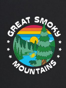 Men's Life is Good Smoky Mountains Name Drop - Jet Black