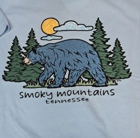 Curly Black Bear- Glow- Light Blue- L
