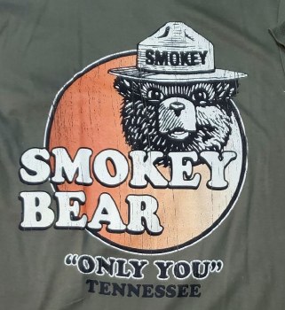 Smokey Bear Cut Out Circle- Olive-S