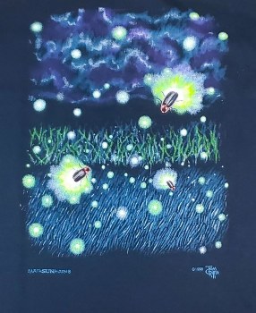 Kid's- Fireflies Glow in the Dark T-Shirt- S- Black
