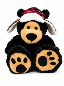 Sitting Big Feet Bear Plaid Hat