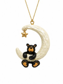 Bearfoots Bear Over the Moon Ornament