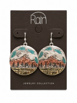 Earrings - Moonrise Over Mountains