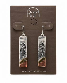 Earrings - Silver - Rectangle Tree