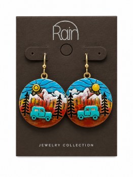 Earrings - Multi Adventure Mountain Scene