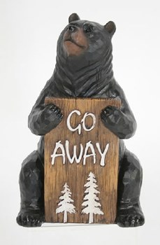 Bear with Go Away Sign