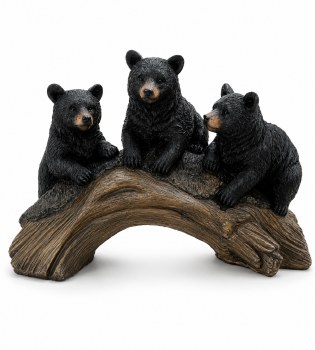 Three Bears on Log