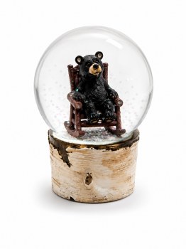 Snowglobe Willie Bear on Chair