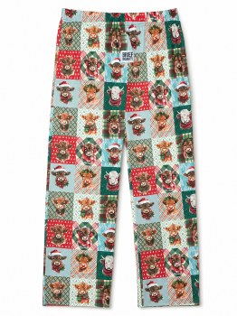 Lounge Pants Christmas Highland Cow - M