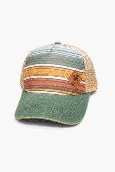 Trucker Cap- Green Stripe with Road Sign