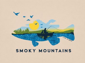 Men's Life is Good Smoky Mountains Name Drop - Putty White