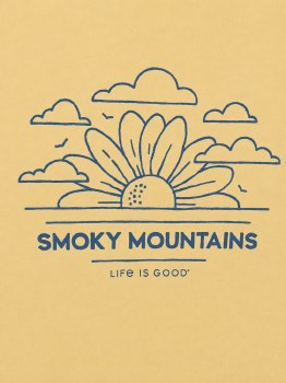 Women's Life is Good Smoky Mountains Name Drop - Sandy Yellow